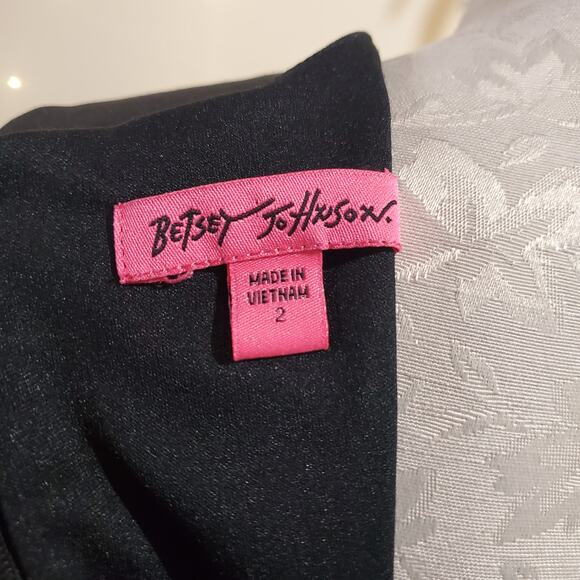 Vtg Rare Y2K Betsey Johnson Scuba Stretch Floral Sheath Dress Size 2 Cocktail - Picture 8 of 11